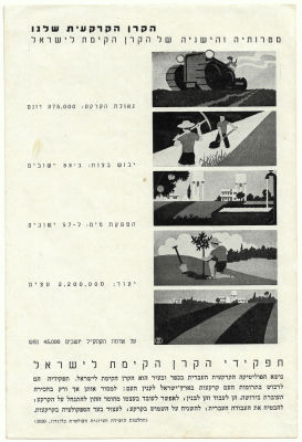 Illustrated Poster - Jewish National Fund - Wallish. Our Land Fund. Jewish National Fund (KKL) 