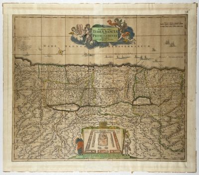 Map of the Holy Land - Nuremburg - 1720. Novissima totius Terrae Sanctae Sive Promissionis 
