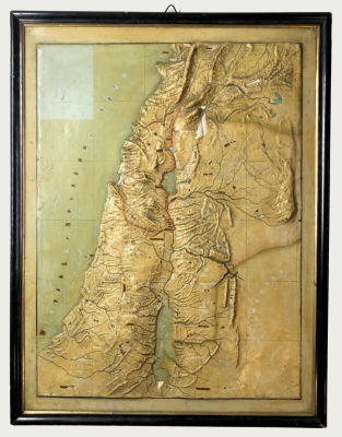 Relief Map of Palestine - Topographic Model. Relief Map showing a topographic model of 
