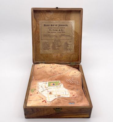 Relief Map of Jerusalem - Vester American Colony. Relief Map showing a topographic model of 
