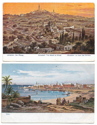 16 Illustrated Postcards - Jerusalem & the Holy Land. Collection of 16 illustrated postcards 