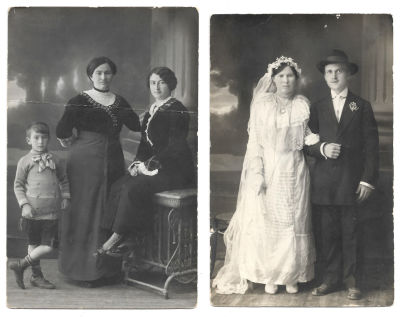 3 Photos - Zadok Bassan, Jerusalem, Palestine. Collection of 3 photo postcards depicting people 