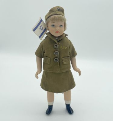 Porcelain Doll - IDF Woman Soldier - Israeli Flag. Toy. A doll of an Israeli Defense Force 