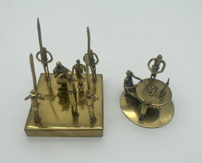 2 Miniature Sculptures - Chuppah & Shabbath - Jerusalem. Two miniature sculptures : a Jewish 