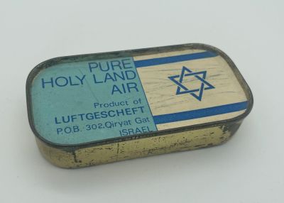 Pure Holy Land Air - Souvenir from Israel. Tin box with pure air from the Holy Land. Product of 