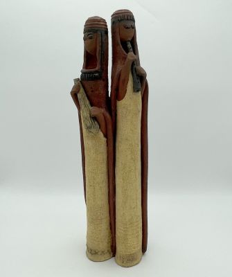 Large Pottery Sculpture - David Kalderon - Israel. Large ceramic sculpture. Two women playing 