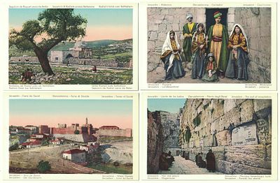 Set of 80 Postcards showing Views of Palestine. A complete set of 80 photo postcards in color 