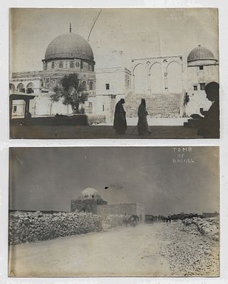8 Photo Postcards - Sites in the Holy Land. Eight photographic postcards depicting sites in the 