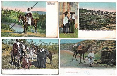 Collection of 11 Early Postcards - Arabs in Palestine. Collection of 11 postcards depicting 
