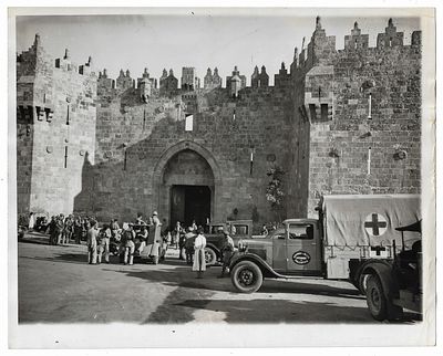 Press Photo - Arab Revolt in Palestine - 1938. Press Photograph Depicting the Damascus Gate in 