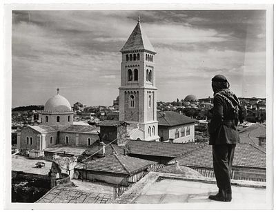 Press Photo - Arab Soldier, Jerusalem - Israel 1948 War. Press Photograph Depicting an Arab 