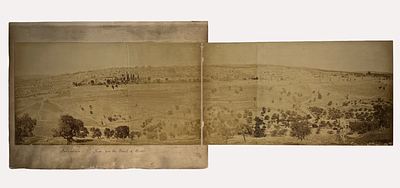 Panorama Photo of Jerusalem, Palestine - 19th Century. Early Panoramic Photograph of Jerusalem 
