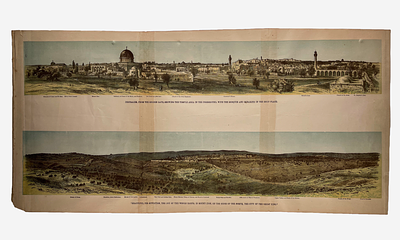 Unknown Panormas of Jerusalem - Palestine. Two Panoramic views of Jerusalem: from the Golden 