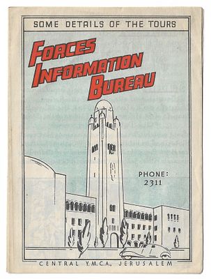 Map - Forces Indormation Bureau in Jerusalem - 1945, WW2. Some Details of the Tours - Forces 