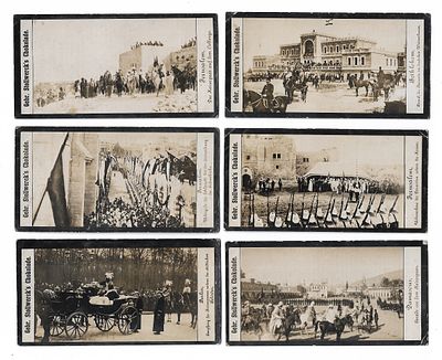 Photos of Kaiser Wilhelm Journey to Palestine 1898. Two complete sets of six cards each (twelve 