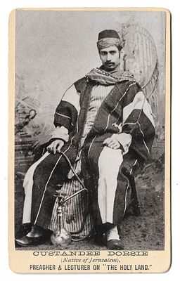 Custandee Dorsie, Native of Jerusalem - 19th Century. A photograph featuring a portrait of 