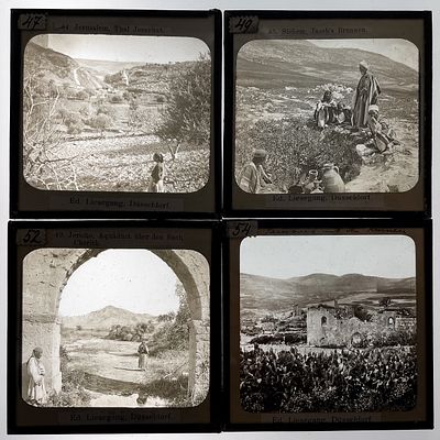 Collection of 48 Photo Slides - Palestine, 19th Century. A collection of 48 glass slides 