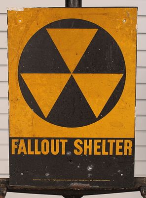 Vintage Fallout Shelter Sign, DOD FS No.2. Size: 14"H x 10"W Condition: Shipping: There are 