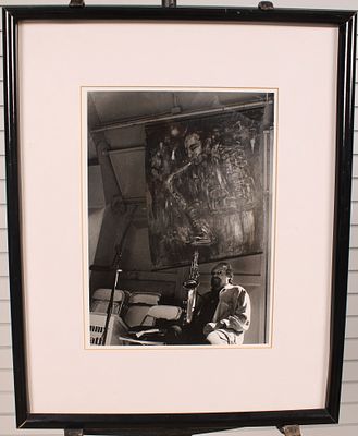 American Photo, Candid Moment, Jazz Musician. Size: frame 21"H x 17"W sight 13"H x 9.5"W 