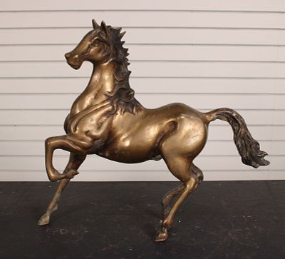 Figural Bronze Horse. Size: 15"H x 19"W x 3.5"D Condition: Shipping: There are several options 