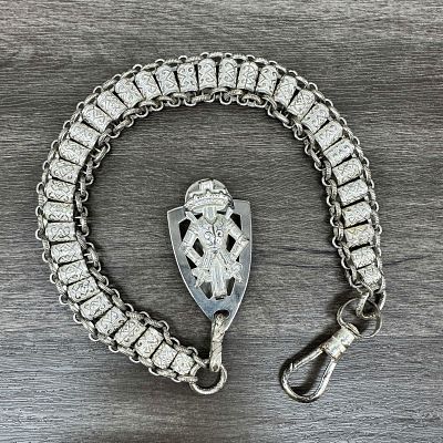 Masonic Albert Chain. Fancy modified book chain pocket watch Albert chain. Dog clip on one side 