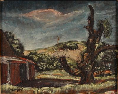 Henry Major, Expressionist Landscape Painting. Henry Major (New England/Hungary, 1889-1948) 