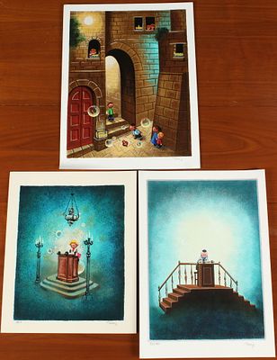 3pc Judaica Prints - Peter Ottavio Gandolfi. Signed Peter'G Size: Largest: 17" H x 12.75" W 