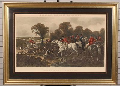 Herring's Fox Hunting Scenes, Breaking Cover. Size: frame 29.75"H x 37.75"W sight 20"H x 