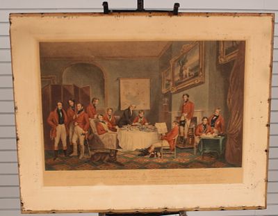 The Melton Breakfast, Chromolithograph. Size: 27.75"H x 35.25"W board Condition: Shipping: 