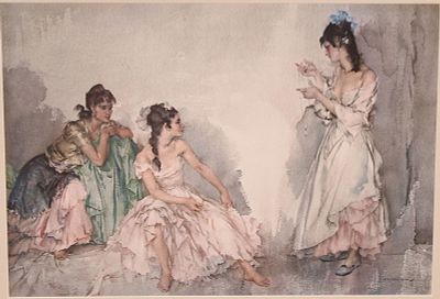 W Russell Flint, The Pendant, Pencil Signed. Lithograph. Size: frame 27"H x 35.5"W sight 18.5"H 