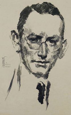 Richard Winckel Portrait Etching. Portrait etching with pencil signature by Friedrich Wilhelm 