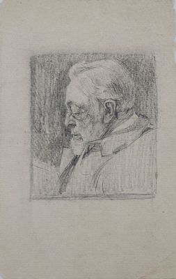 Pencil Portrait Sketch, Unsigned Winckel. Unsigned portrait sketch by Friedrich Wilhelm Ludwig 