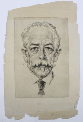 Man With Moustache, Portrait. Portrait of a man, unsigned by Friedrich Wilhelm Ludwig Richard 