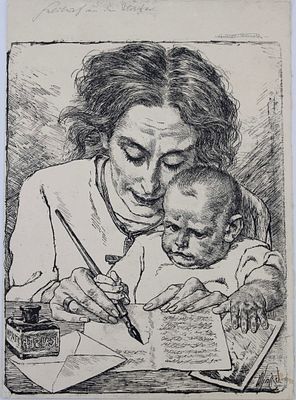 Signed Richard Winckel Etching. Friedrich Wilhelm Ludwig Richard Winckel (1870-1941). Professor 