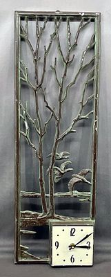 Vintage Sexton Metal Wall Clock, Ducks in Flight. 1976. Lodge decor. Size: 26"H x 8.75"W x 2"D 