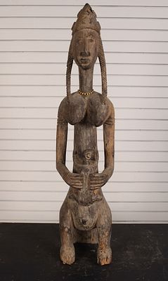 Bamana Culture, Fertility Figure, Jo, Mali. Size: 39.5"H x 8"W x 10"D Condition: Shipping: 