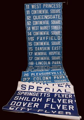 Vintage 1979 York, PA Transign Bus Roll. Vintage 1979 York, PA Transign Bus Destination Roll. 