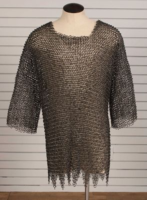 Chainmail Armor Shirt, 24 Lbs. Size: measured on mannequin 24lbs. 36" long neck to sleeve 23" 