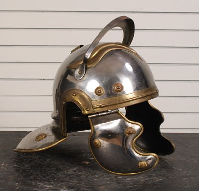 Replica Roman Guard Armor Helmet. Size: 12.5"H x 10"W x 14" D Condition: Shipping: There are 