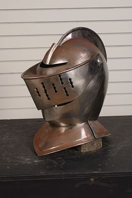 Replica Medieval European Close Armor Helmet. Size: 15"H x 9"W x 15"D Condition: Shipping: 