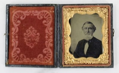 Bearded Gentleman Ambrotype. Ambrotype of gentleman with white beard. Leather case is missing 