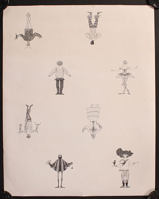 Le Melange Funeste Uncut Leaf, Edward Gorey. Double-sided. Size: 29 x 23 Condition: Shipping: 