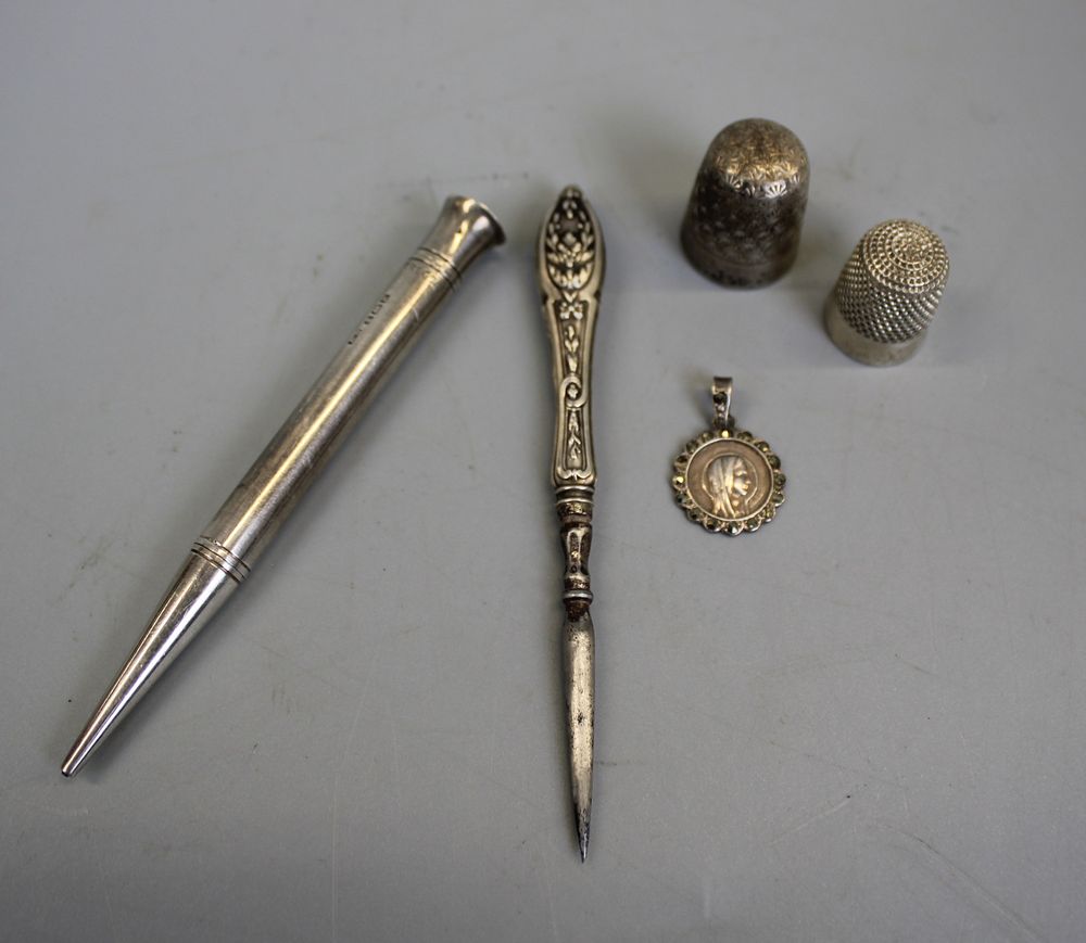 Silver &amp; White Metal Items to include Silver Revolving Pencil