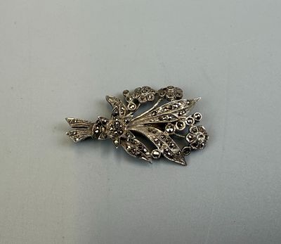 Silver Marcasite Bouquet Brooch