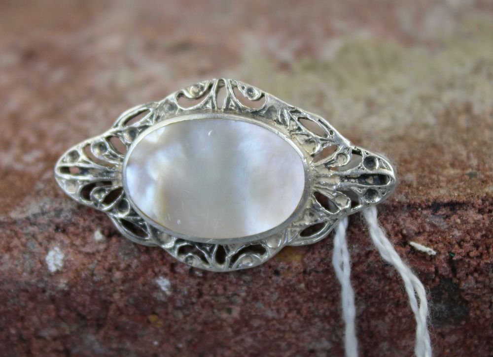 Silver Mother of Pearl Brooch