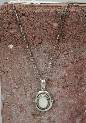 Silver Mother of Pearl Pendant on Silver Chain