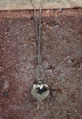 Silver Heart Locket on Silver Chain