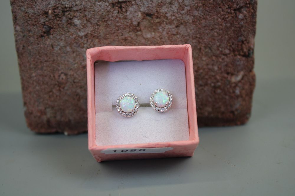 Opal Silver Earrings