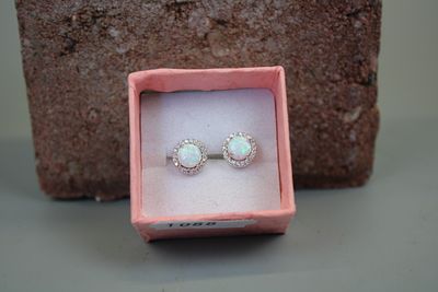 Opal Silver Earrings