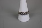Silver Diamond Set Ring.- Approx Size UImage - 3